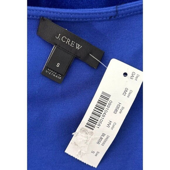 J. Crew Scuba Knit Velvet Peplum Royal Blue Sleeveless Top Size Small (4/6) - Picture 6 of 10